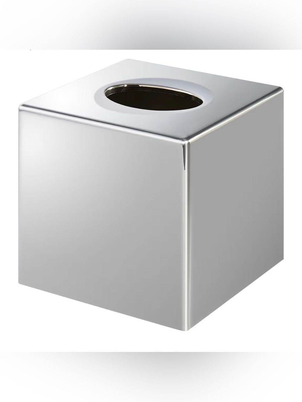 Metallic Silver Square Tissue Box Cover BNIB chrome ABS modern decor